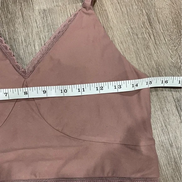 Nike Yoga Indy Luxe Light Support Padded Sports Bra With Lace Size XL Pink Blush - Picture 7 of 9